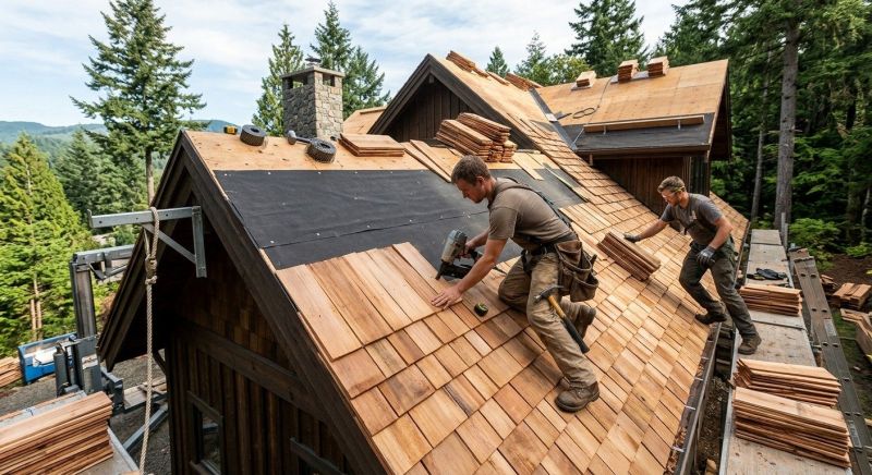 Natural Wood Roof Installation in Fredericksburg, VA